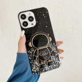Glitter 3D Astronaut iPhone Case - HoHo Cases For iPhone 14 Plus / Black