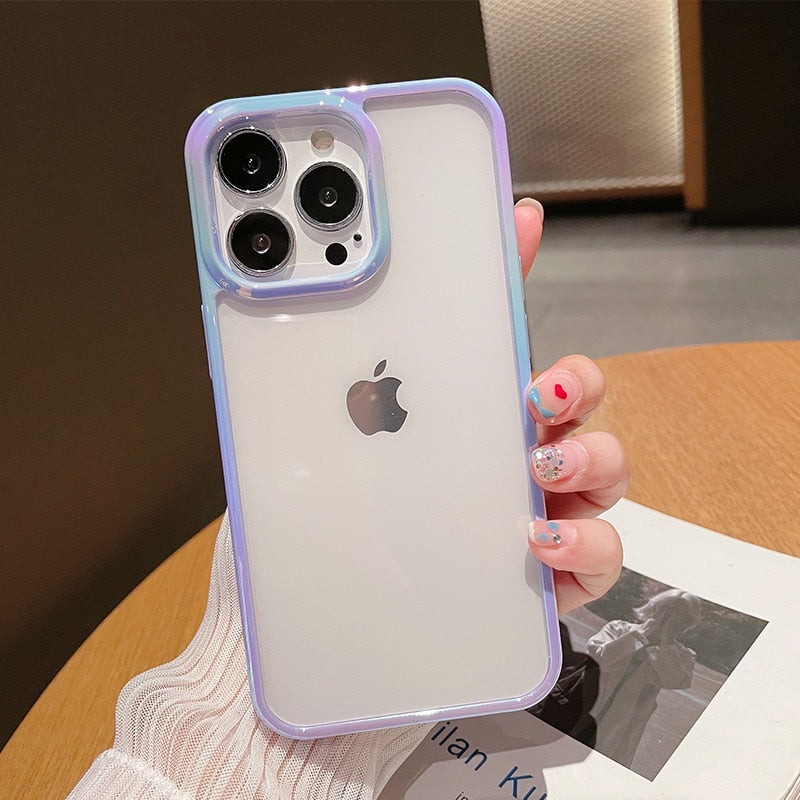 Candy Color Transparent iPhone Case - HoHo Cases For iPhone 14 / Purple