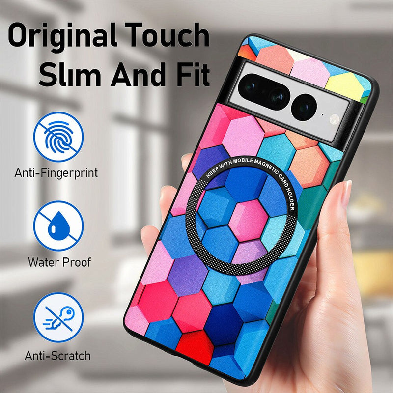Colorful Leather Google Pixel Case with Magnetic Holder - HoHo Cases