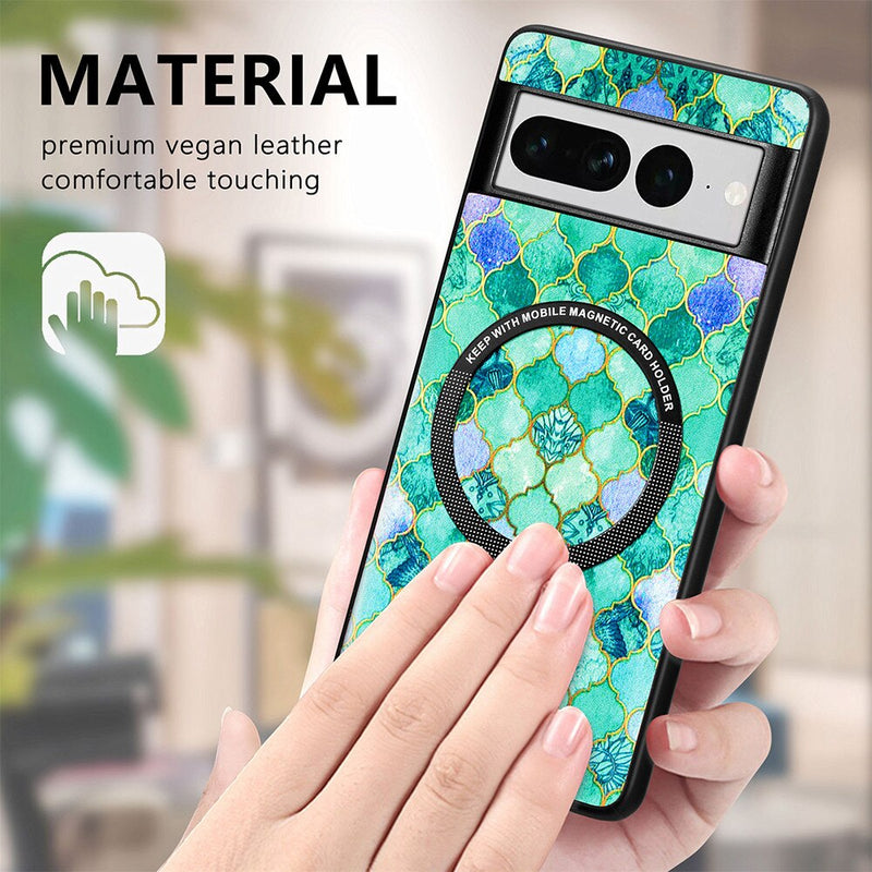 Colorful Leather Google Pixel Case with Magnetic Holder - HoHo Cases