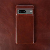 Luxury Oil Wax Genuine Leather Google Pixel Case - HoHo Cases For Google Pixel 7 / Dark Brown