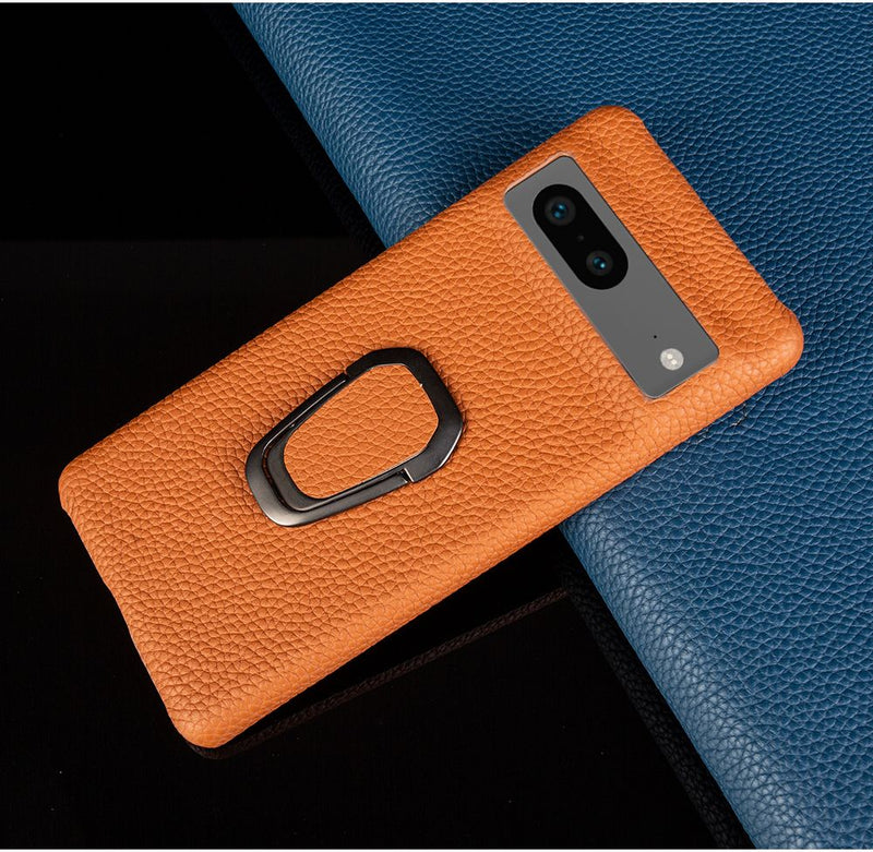 Leather Google Pixel Case with Metal Ring Holder - HoHo Cases