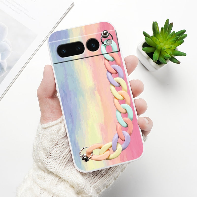 Cartoon Print Wrist Chain Google Pixel Case - HoHo Cases Google Pixel 7 (5G) / A1