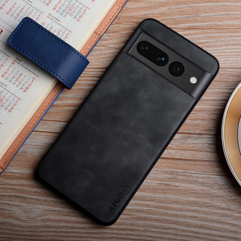 Silk Touch Matte Leather Google Pixel Case - HoHo Cases Google Pixel 7 Pro / Dark Grey