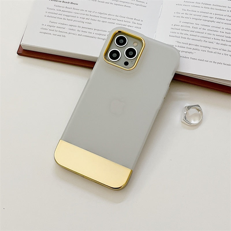 Dual Contrast Plating iPhone Case - HoHo Cases For iPhone 11 / Half Transparent