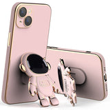 3D Astronaut iPhone Case with Holder - HoHo Cases For iPhone 13 / Pink
