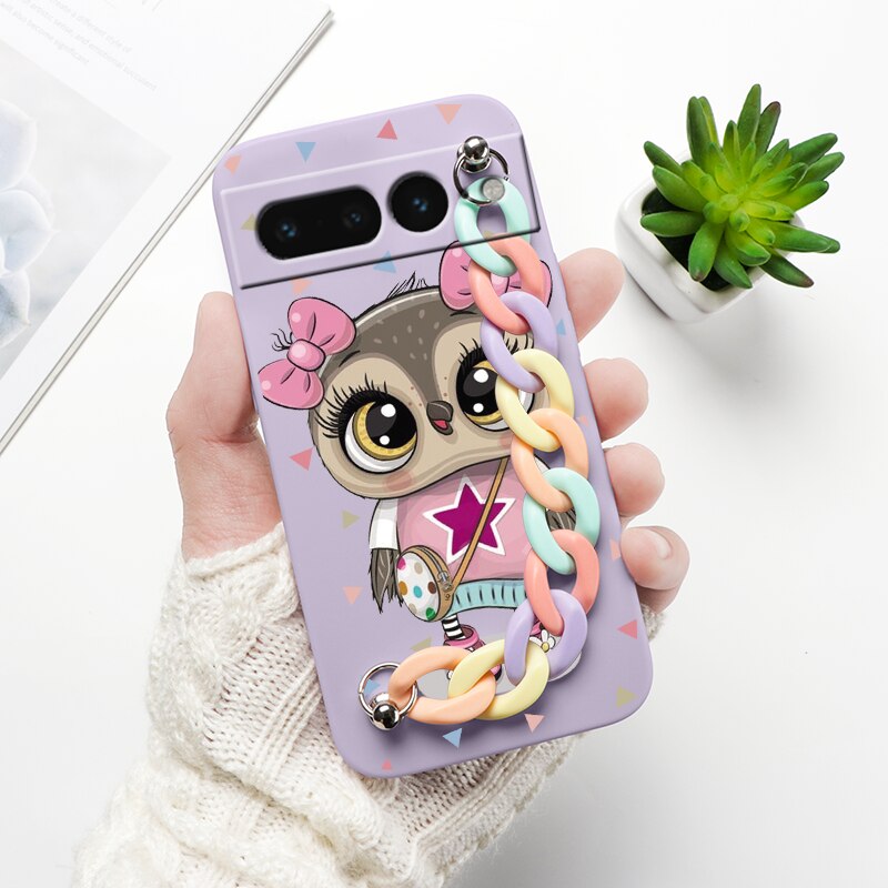 Cartoon Print Wrist Chain Google Pixel Case - HoHo Cases Google Pixel 7 (5G) / D2