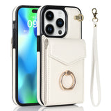 Leather Wallet iPhone Case with Ring Holder - HoHo Cases