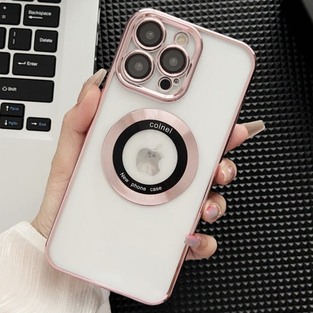 Classic Plating Transparent MagSafe iPhone Case