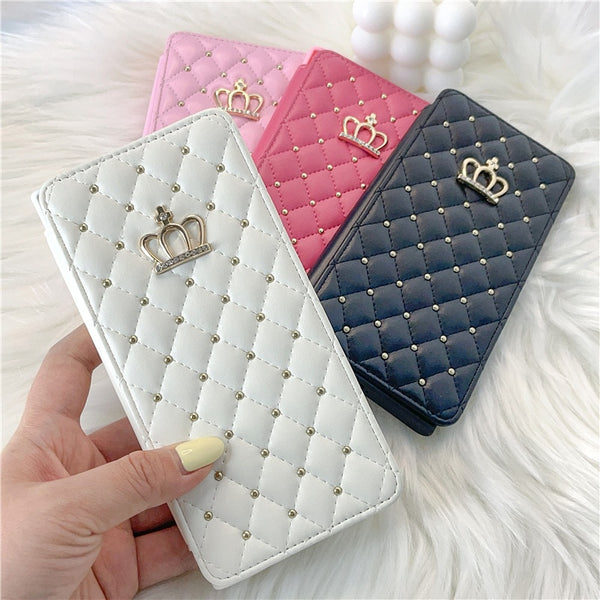 Luxury Quilted Wallet Card Holder Samsung Flip Cover - HoHo Cases