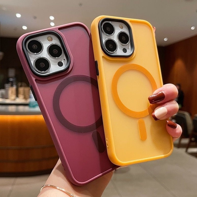 Luxury MagSafe Shockproof Matte Candy iPhone Case