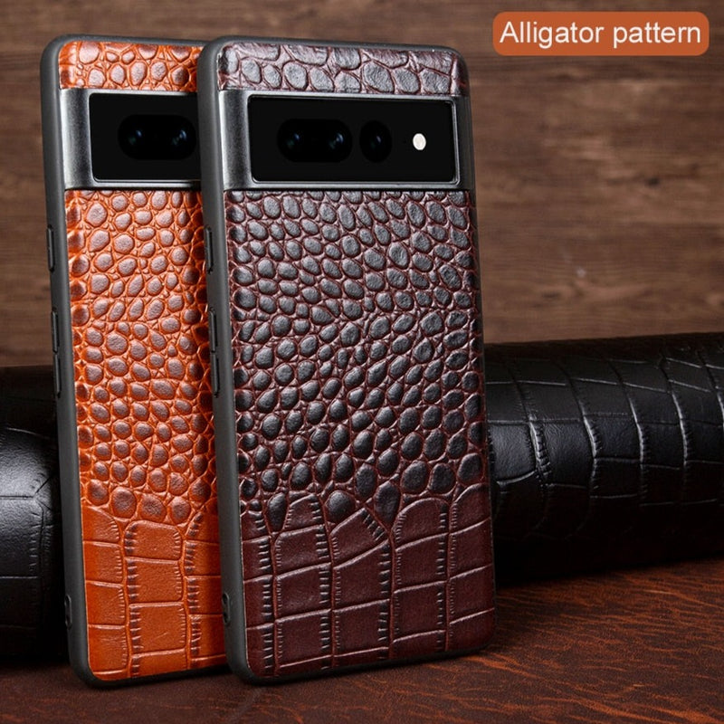 Genuine Leather Crocodile Pattern Google Pixel Case - HoHo Cases
