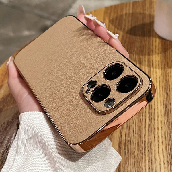 Luxury Lambskin Leather Shockproof iPhone Case