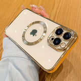 Transparent MagSafe Plating iPhone Case - HoHo Cases For iPhone 11 / Classic Gold