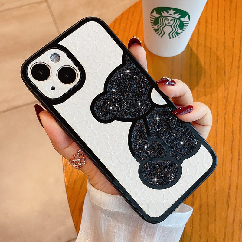 Glitter Bear Soft Silicone iPhone Case - HoHo Cases For iPhone X XS / B