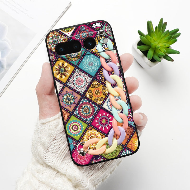 Cartoon Print Wrist Chain Google Pixel Case - HoHo Cases Google Pixel 7 (5G) / O1