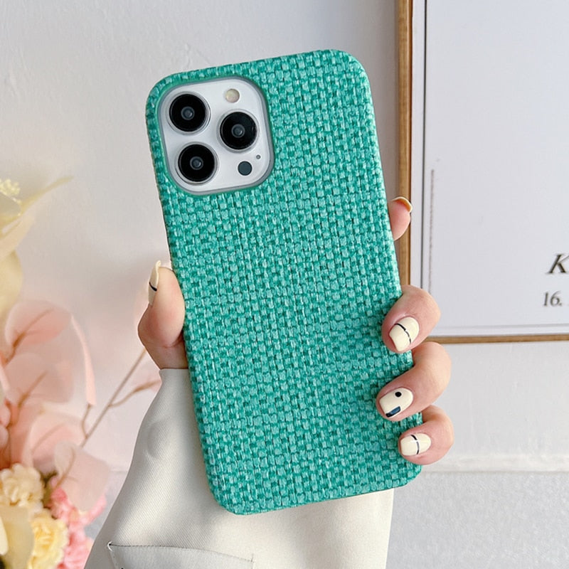 Braided Pattern Leather iPhone Case - HoHo Cases For iPhone 14 / C