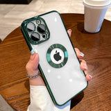 Modern Clear Logo Hole iPhone Case - HoHo Cases