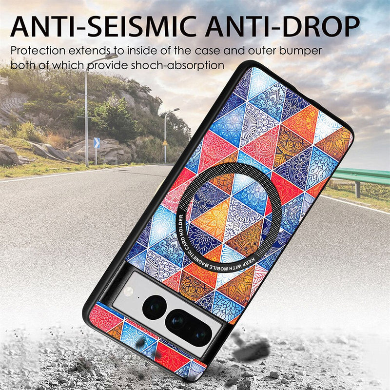 Colorful Leather Google Pixel Case with Magnetic Holder - HoHo Cases