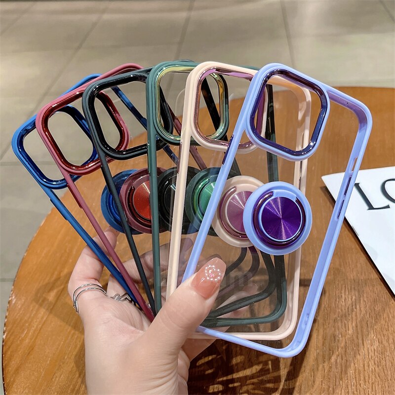 Candy Color Magnetic Ring Holder iPhone Case - HoHo Cases