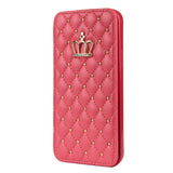 Cute Crown Leather iPhone Case - HoHo Cases For iPhone SE 2022 / Rose red
