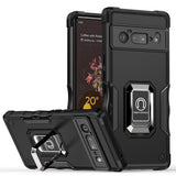 Shockproof Armor Google Pixel Case with Metal Ring Stand - HoHo Cases For Google Pixel 6 / Black