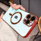 Luxury Plating Magsafe iPhone Case - HoHo Cases For iPhone 13 / Red