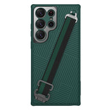 Metal-Lens Frame Luxury Strap Samsung Galaxy 23 Case - HoHo Cases For Samsung Galaxy S23 Ultra / Green