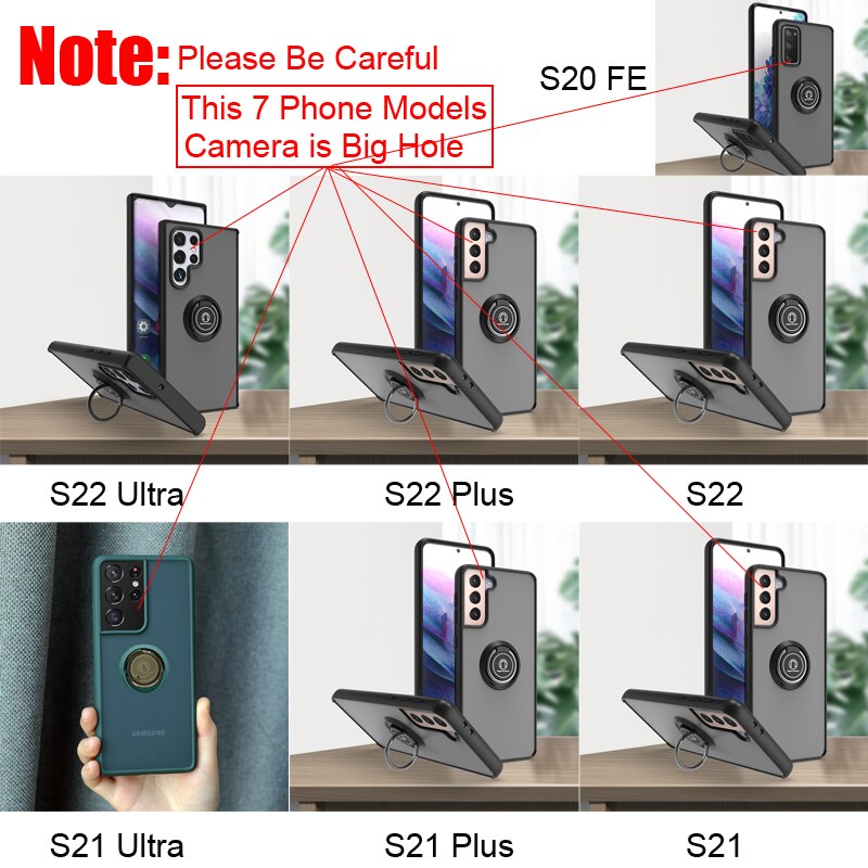 Magnetic Ring Matte Samsung Galaxy Case - HoHo Cases