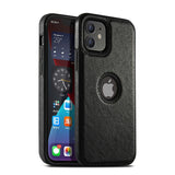 Shockproof Leather iPhone Logo Hole Case - HoHo Cases
