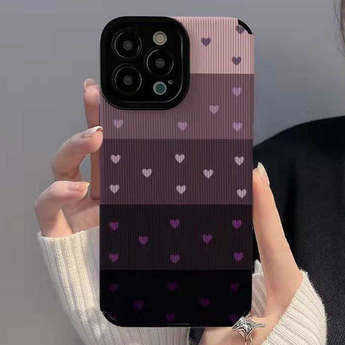 Fashion Gradient Color Tiny Hearts iPhone Case - HoHo Cases For iPhone 7 / Gradient Purple