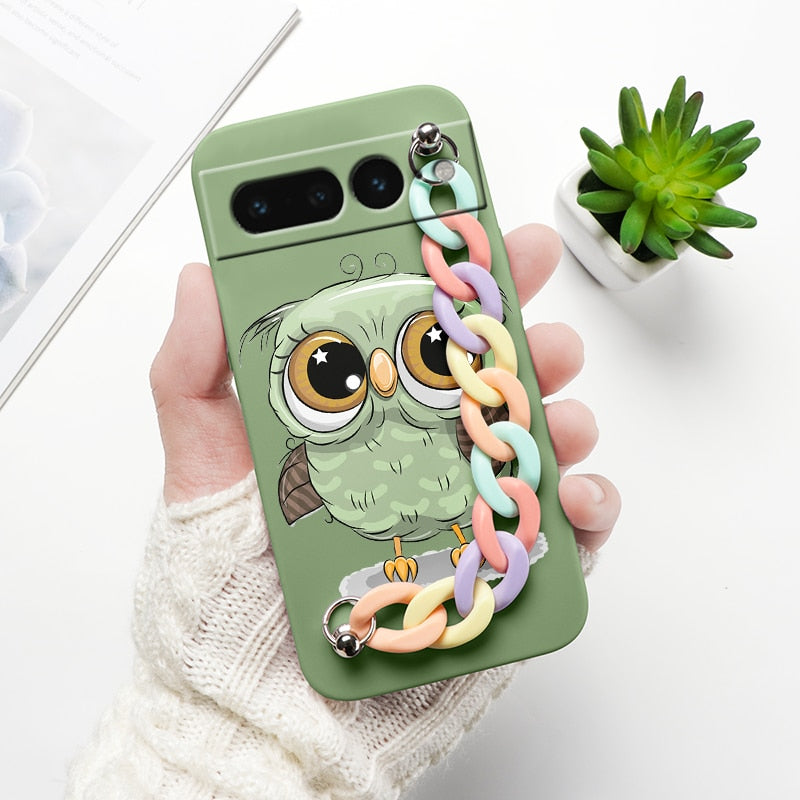 Cartoon Print Wrist Chain Google Pixel Case - HoHo Cases Google Pixel 7 (5G) / F1