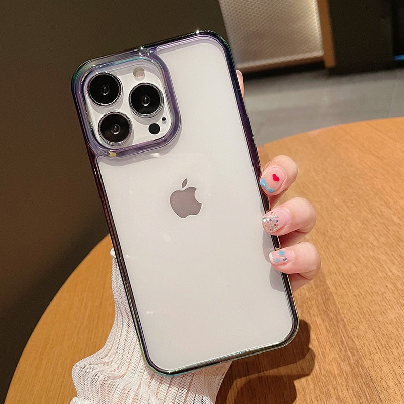 Candy Color Transparent iPhone Case - HoHo Cases For iPhone 14 / Black