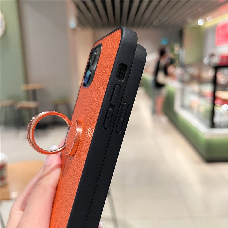 Stylish Leather Google Pixel Case with Magnetic Ring - HoHo Cases