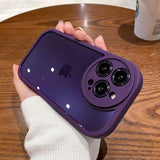 Transparent Solid Shockproof iPhone Case - HoHo Cases For iPhone 14 / Purple