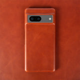 Luxury Oil Wax Genuine Leather Google Pixel Case - HoHo Cases For Google Pixel 7 / Light Brown