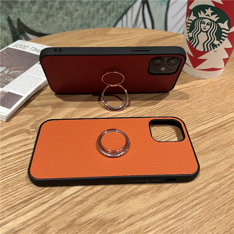 Stylish Leather Google Pixel Case with Magnetic Ring - HoHo Cases