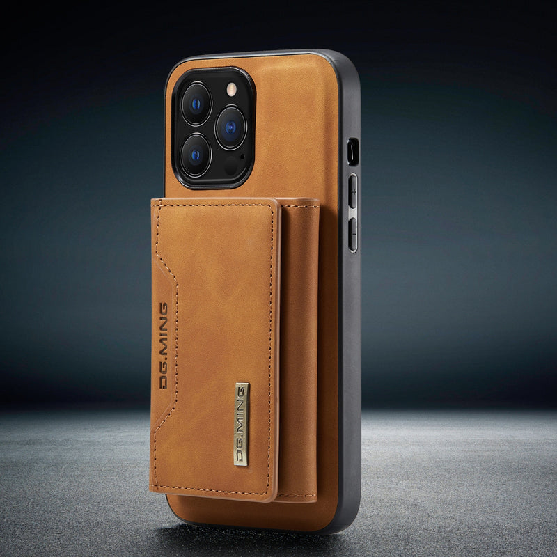 Detachable Magnetic Leather iPhone Case - HoHo Cases For iPhone 13 Pro Max / Brown