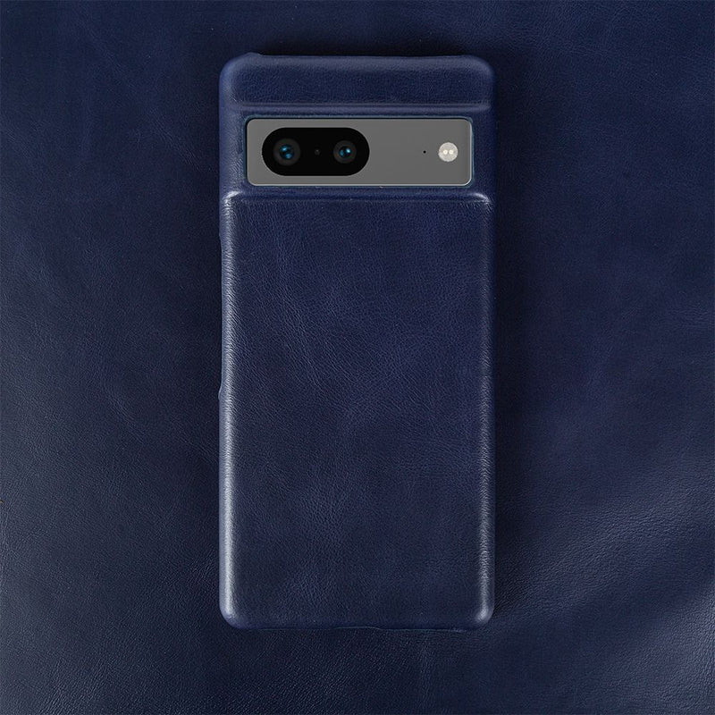 Luxury Oil Wax Genuine Leather Google Pixel Case - HoHo Cases For Google Pixel 7 / Navy