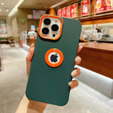 Luxury Silicone iPhone Case with Logo Hole - HoHo Cases For iPhone 13 / Dark Green