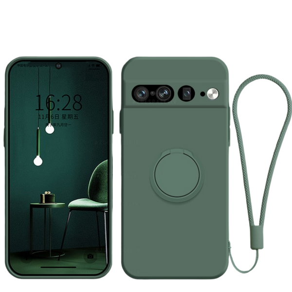 Soft Liquid Silicone Google Pixel Case - HoHo Cases For Google Pixel 8 / Gray Green Ring